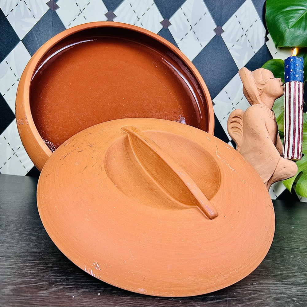 Large Terracotta Lidded Casserole Studio Kitchen Pottery Luxe Bortner‎ $ Bortner